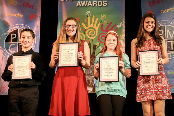 A Group of Students Displaying Awards